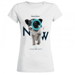 T-SHIRT fille - COCHON "Chaque vie compte" - Happy Earth Now