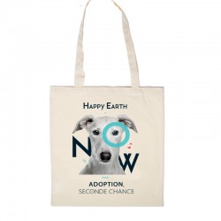 TOTE BAG - HAPPY EARTH NOW - CHIEN - Adoption, seconde chance (coton bio)