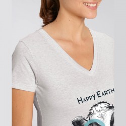 T-SHIRT HAPPY EARTH NOW Femme - VACHE -"Chaque vie compte"