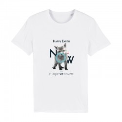 T-SHIRT HOMME "HAPPY EARTH NOW" - RENARD - "Chaque vie compte