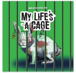 Autocollant My Life's a Cage - "lapin"