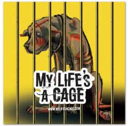 Autocollant My Life's a Cage - "chien"