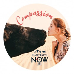 Badge Happy Earth NOW - "Vache - Compassion"