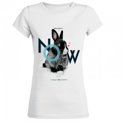 T-SHIRT HAPPY EARTH NOW Femme - Lapin  "Chaque vie compte"
