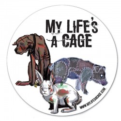 Autocollant My Life's a Cage - "3 animaux"