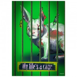 Autocollant My Life's a Cage - "lapin"