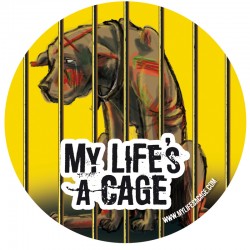 Autocollant My Life's a Cage - "chien"