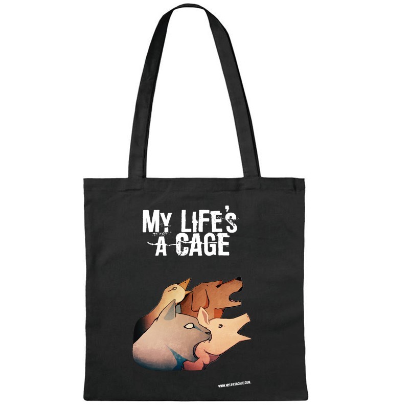 Tote Bag "My Life's a Cage" - SAC NOIR